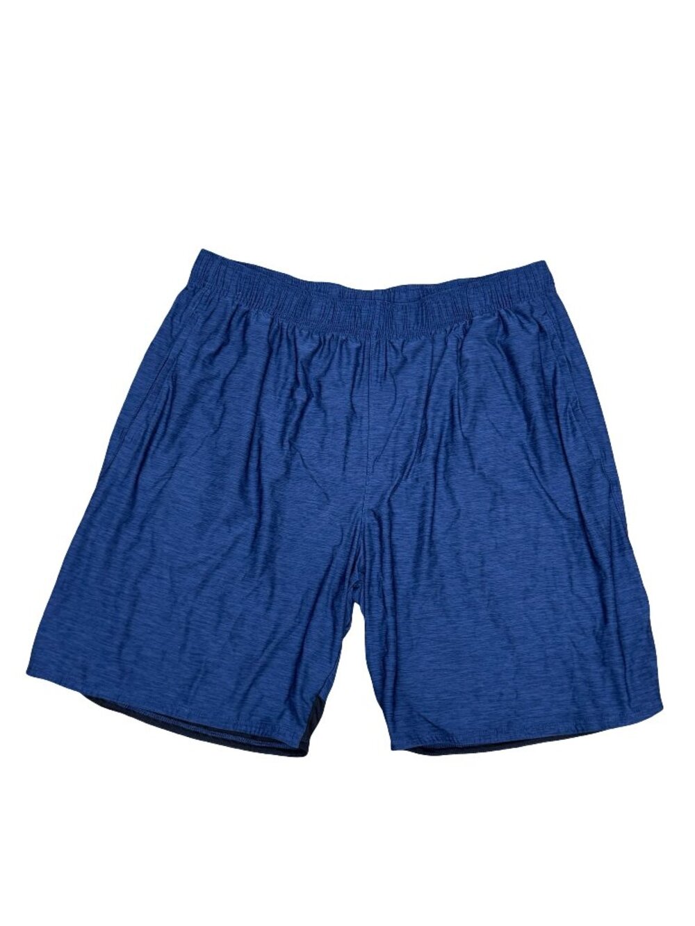 Athletic Works Mens Blue Heathered Knit Shorts XL DriFit Elastic Waist Pockets